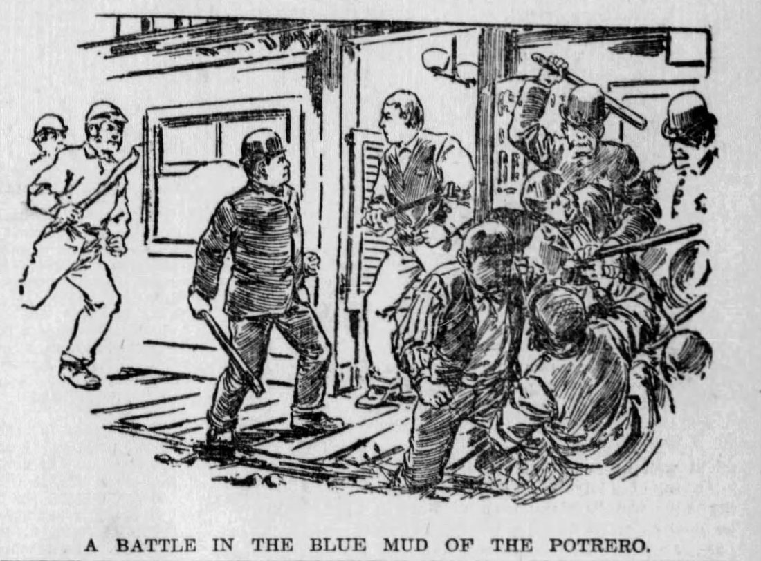 A Battle in the Blue Mud of the Potrero — supplied illustration crop.