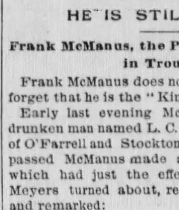 Frank McManus, King of Potrero